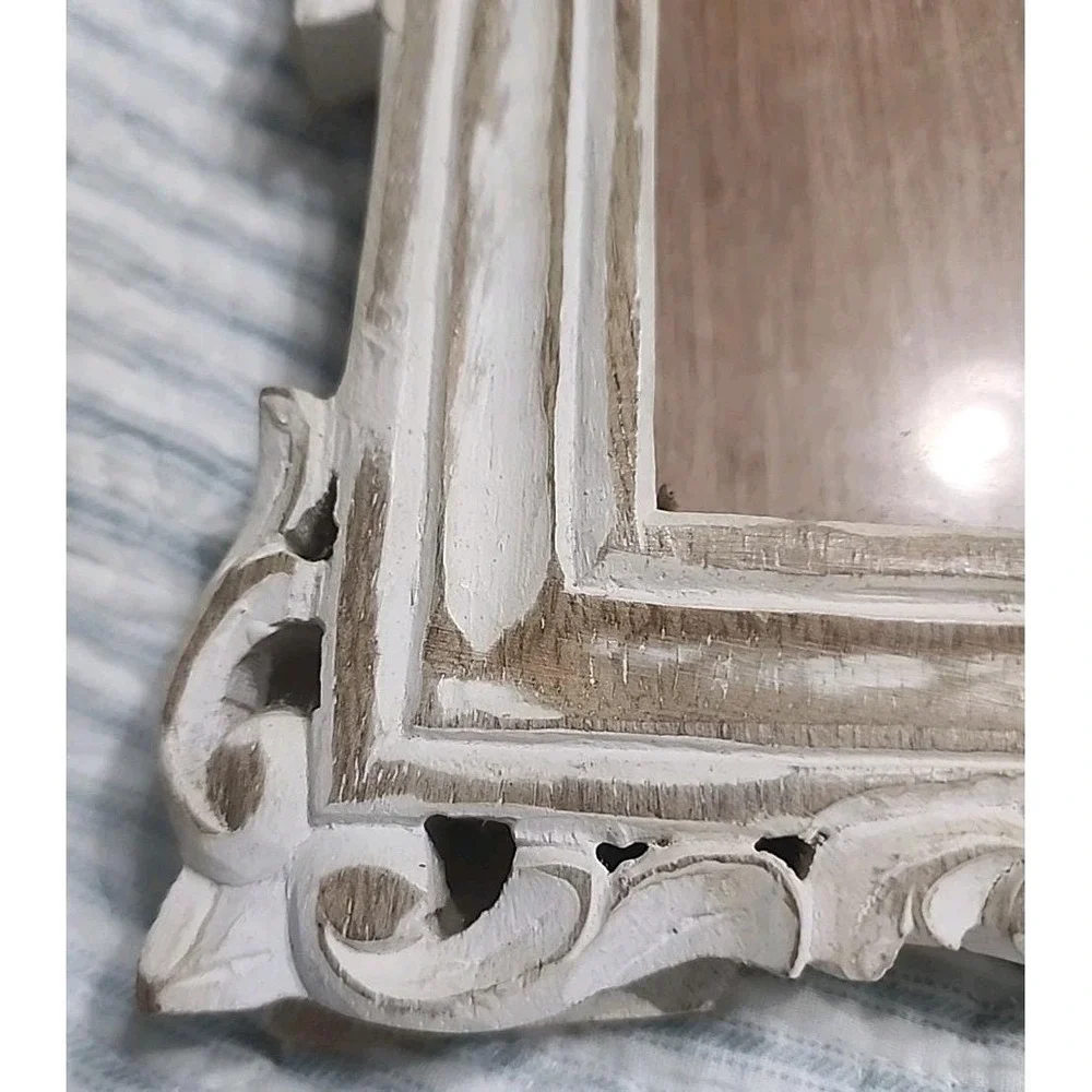 Handcarved Wood‎ 4x6 Photo Frame Made In India Wall Hanging/stand Cottage Core